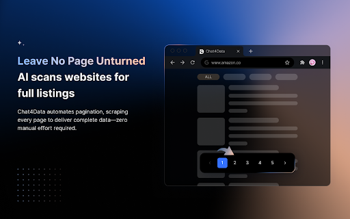 Chat4Data AI web scraping extension  from Chrome web store to be run with OffiDocs Chromium online