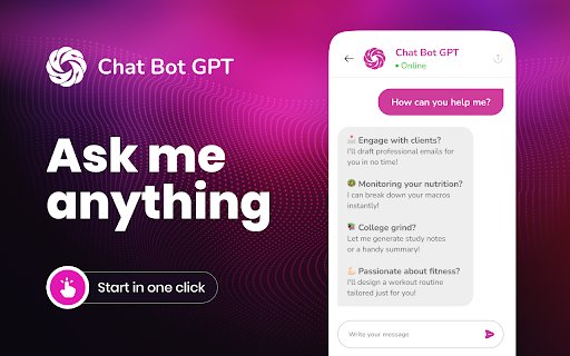 Chat Bot GPT from Chrome web store to be run with OffiDocs Chromium online Chat Bot GPT from Chrome web store to be run with OffiDocs Chromium online