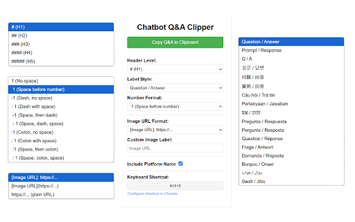 Chatbot QA Clipper  from Chrome web store to be run with OffiDocs Chromium online