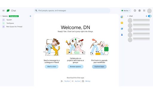 ChatExt Google Chat theme  from Chrome web store to be run with OffiDocs Chromium online