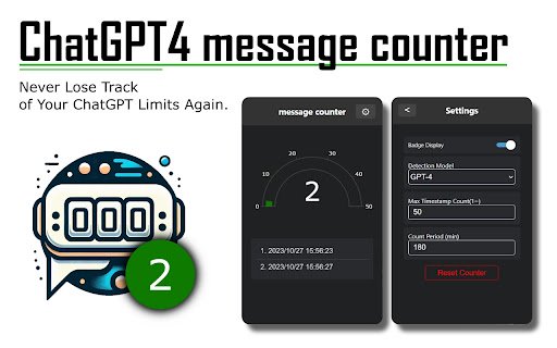 ChatGPT 4 Message Counter  from Chrome web store to be run with OffiDocs Chromium online