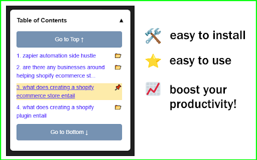 ChatGPT Breadcrumbs  from Chrome web store to be run with OffiDocs Chromium online