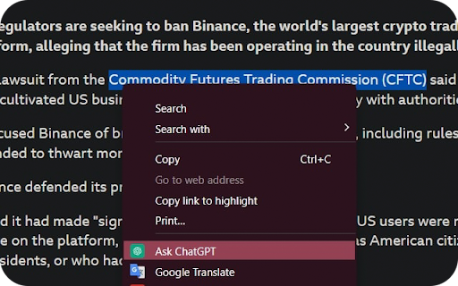 ChatGPT Context Menu from Chrome web store to be run with OffiDocs Chromium online ChatGPT Context Menu from Chrome web store to be run with OffiDocs Chromium online