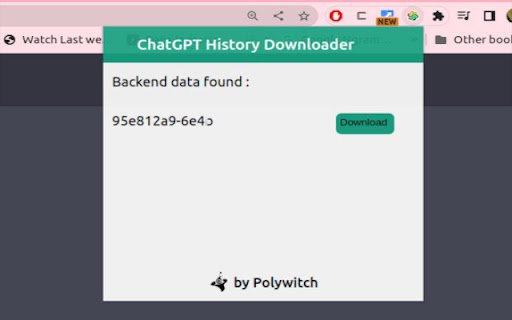 ChatGPT Conversation Downloader  from Chrome web store to be run with OffiDocs Chromium online