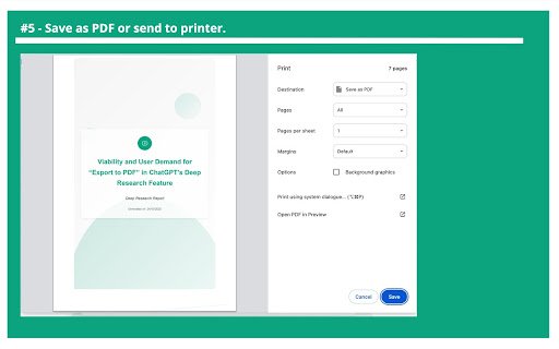 ChatGPT Deep Research to PDF  from Chrome web store to be run with OffiDocs Chromium online