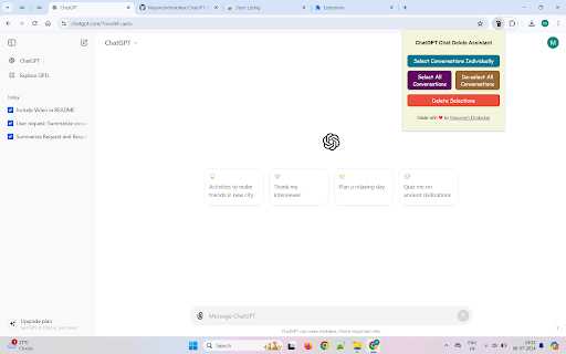 ChatGPT Delete Chat Assistant from Chrome web store to be run with OffiDocs Chromium online ChatGPT Delete Chat Assistant from Chrome web store to be run with OffiDocs Chromium online