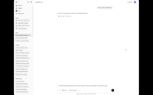 ChatGPT Draft Saver  from Chrome web store to be run with OffiDocs Chromium online