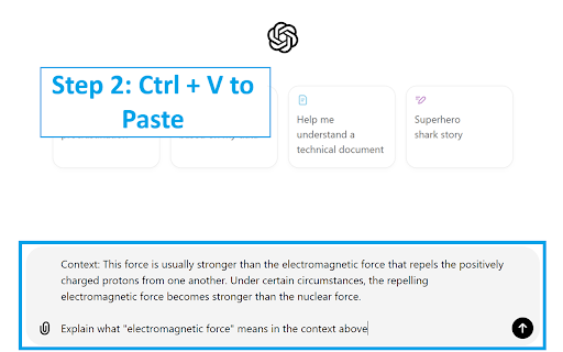 ChatGPT Explain in context right click shortcut  from Chrome web store to be run with OffiDocs Chromium online
