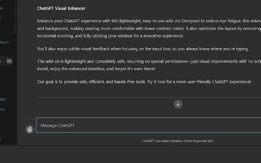 ChatGPT Eye Comfort Theme Free  from Chrome web store to be run with OffiDocs Chromium online