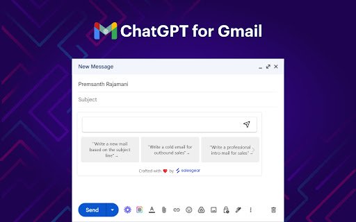 ChatGPT for Gmail  from Chrome web store to be run with OffiDocs Chromium online