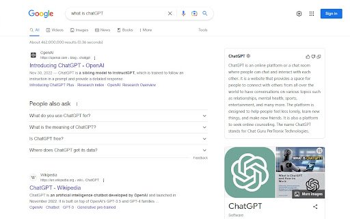 chatGPT for search  from Chrome web store to be run with OffiDocs Chromium online