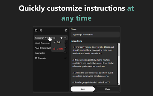 ChatGPT Global System Instructions  from Chrome web store to be run with OffiDocs Chromium online