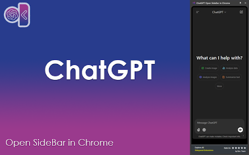 ChatGPT Open SideBar in Chrome  from Chrome web store to be run with OffiDocs Chromium online