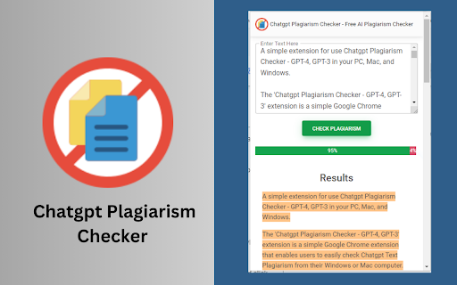 Chatgpt Plagiarism Checker GPT 4, GPT 3  from Chrome web store to be run with OffiDocs Chromium online