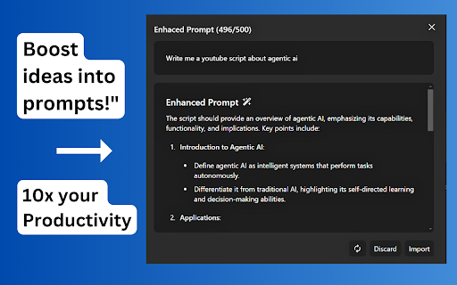 Chatgpt Prompt Enhancer: Manage Prompts  Chats  from Chrome web store to be run with OffiDocs Chromium online