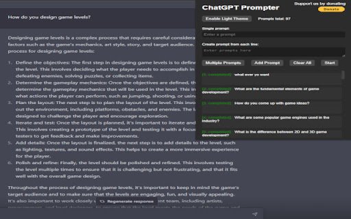 ChatGPT Prompt List  from Chrome web store to be run with OffiDocs Chromium online