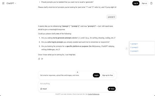 Chatgpt Prompt Timeline  from Chrome web store to be run with OffiDocs Chromium online