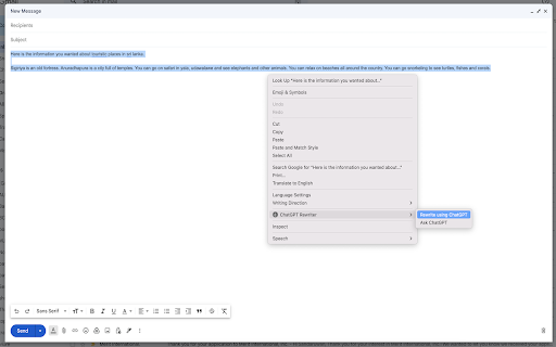 ChatGPT Rewriter  from Chrome web store to be run with OffiDocs Chromium online