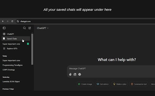 ChatGPT Saved Chats  from Chrome web store to be run with OffiDocs Chromium online