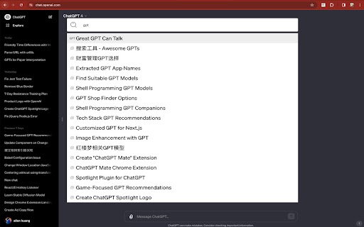 ChatGPT Spotlight  from Chrome web store to be run with OffiDocs Chromium online