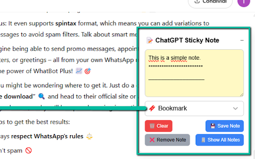 ChatGPT Sticky Notes  from Chrome web store to be run with OffiDocs Chromium online