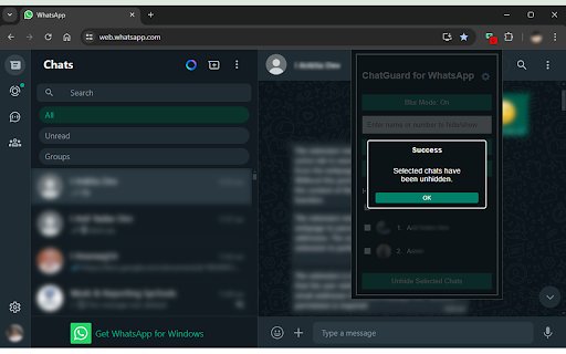 ChatGuard for WhatsApp Web  from Chrome web store to be run with OffiDocs Chromium online