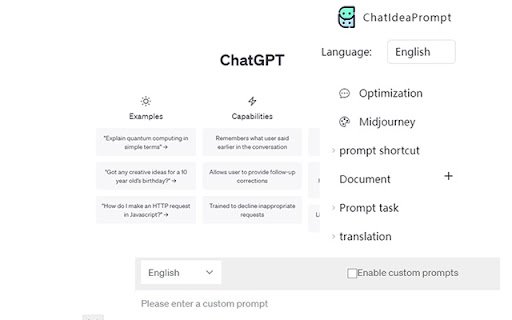 ChatIdeaPrompt  from Chrome web store to be run with OffiDocs Chromium online