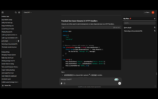 ChatPin  from Chrome web store to be run with OffiDocs Chromium online