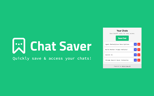 Chat Saver  from Chrome web store to be run with OffiDocs Chromium online