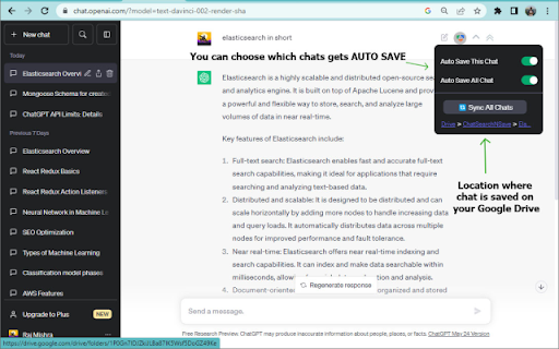 Chat SearchNSave  from Chrome web store to be run with OffiDocs Chromium online