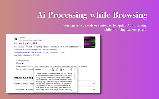 ChatsNow: ChatGPT AI Sidebar (o1 preview, GPT 4o, Claude 3, Gemini)  from Chrome web store to be run with OffiDocs Chromium online