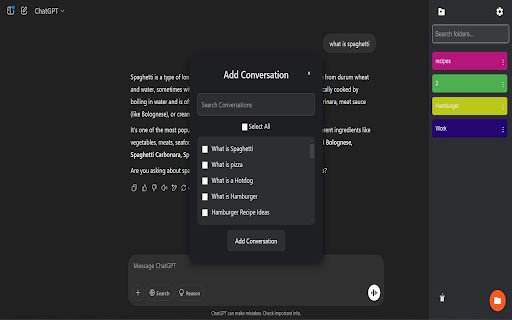 ChatSort  from Chrome web store to be run with OffiDocs Chromium online