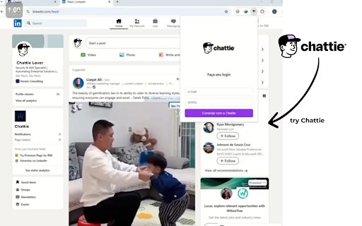 Chattie Social CRM Extension  from Chrome web store to be run with OffiDocs Chromium online