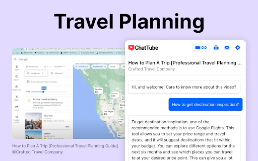 ChatTube Chat with any YouTube video  from Chrome web store to be run with OffiDocs Chromium online