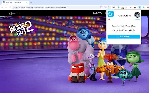 CheapCharts Movie Price Tracker for AppleTV  from Chrome web store to be run with OffiDocs Chromium online