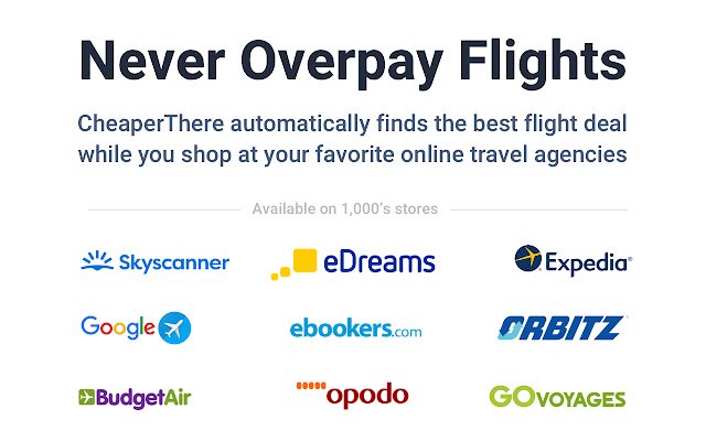 CheaperThere | Cheap Flight Hotel Deals from Chrome web store to be run with OffiDocs Chromium online CheaperThere | Cheap Flight Hotel Deals from Chrome web store to be run with OffiDocs Chromium online