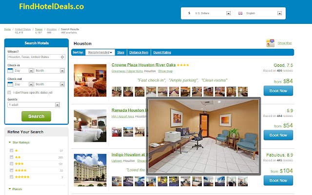 Tanie hotele w Houston w pobliżu Galleria ze sklepu internetowego Chrome do uruchomienia z OffiDocs Chromium online
