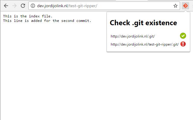 Check for .git directory existence  from Chrome web store to be run with OffiDocs Chromium online