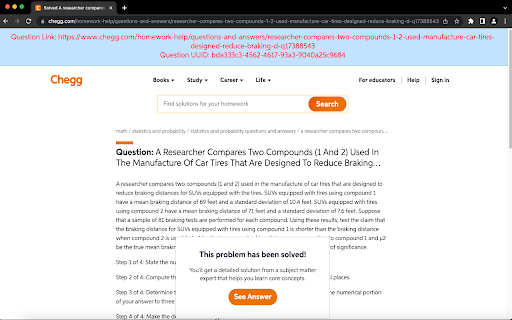 Chegg Link Finder  from Chrome web store to be run with OffiDocs Chromium online