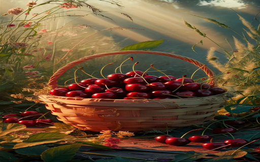 Cherry basket wallpaper  from Chrome web store to be run with OffiDocs Chromium online