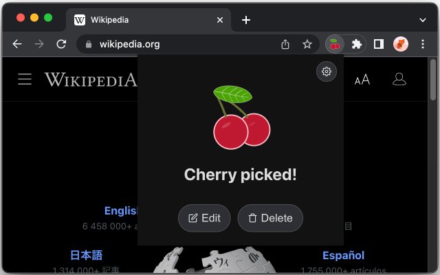 Cherry-Browser-Erweiterung aus dem Chrome-Webshop zur Ausführung mit OffiDocs Chromium online