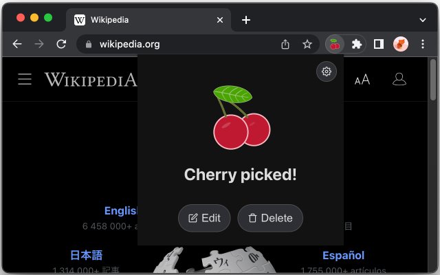 Chrome Web ストアの Cherry Browser 拡張機能を OffiDocs Chromium online で実行する