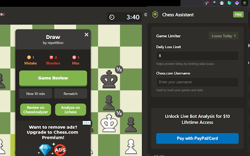 Chess.com Assistant from Chrome web store to be run with OffiDocs Chromium online Chess.com Assistant from Chrome web store to be run with OffiDocs Chromium online