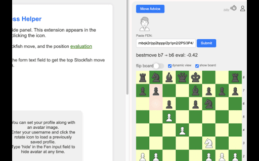 chess helper  from Chrome web store to be run with OffiDocs Chromium online