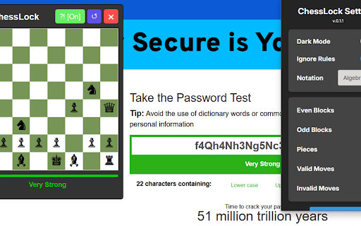ChessLock  from Chrome web store to be run with OffiDocs Chromium online