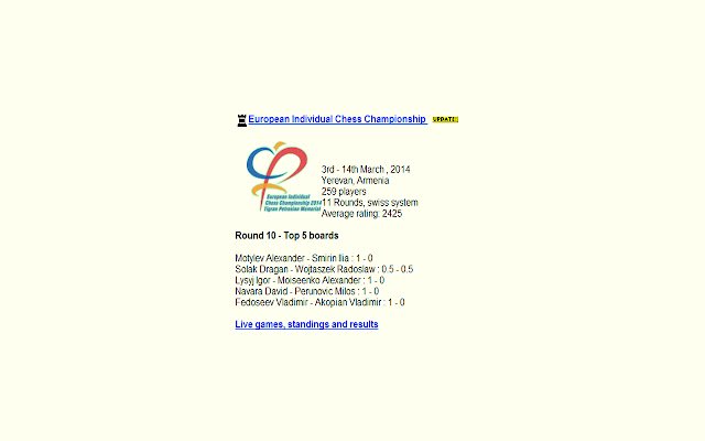 Chess News از فروشگاه وب کروم با OffiDocs Chromium به صورت آنلاین اجرا می شود