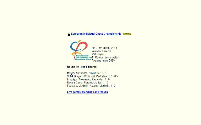 أخبار الشطرنج من متجر Chrome الإلكتروني ليتم تشغيلها باستخدام OffiDocs Chromium عبر الإنترنت