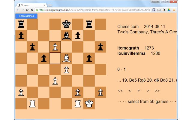 Schach-PGN-Viewer aus dem Chrome-Webshop zur Ausführung mit OffiDocs Chromium online