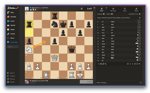Chess Utils  from Chrome web store to be run with OffiDocs Chromium online