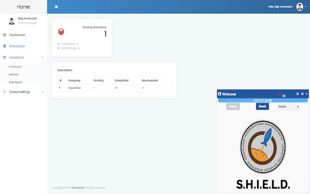 Chevronne SHIELD de Chrome web store se ejecutará con OffiDocs Chromium en línea